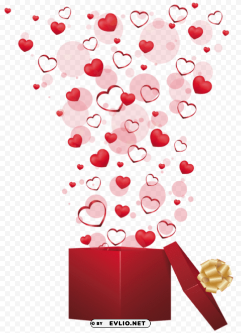 red gift with heartspicture Isolated Object with Transparent Background PNG
