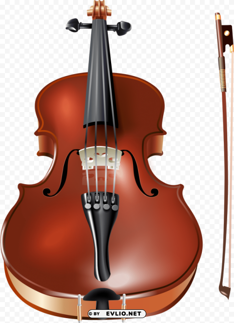 violin & bow Isolated Design Element in Transparent PNG clipart png photo - bc49ed38