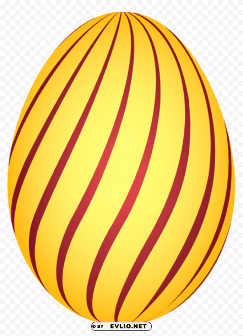 yellow striped easter egg clipairt picture Isolated Design Element in Transparent PNG