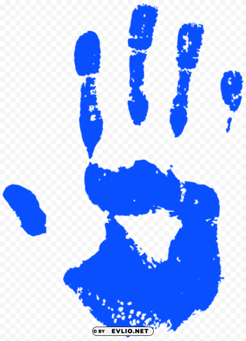 blue handprint free Clear Background PNG Isolation