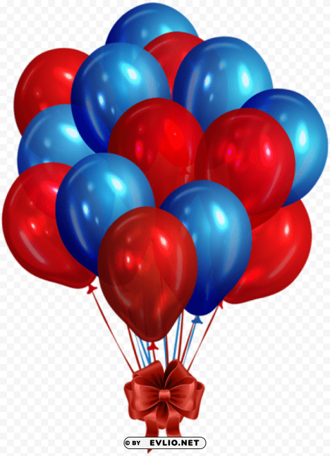 blue red bunch of balloons PNG Image with Isolated Element