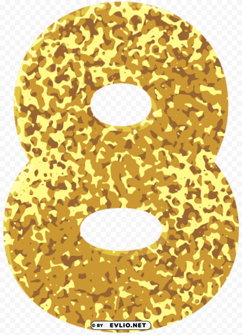 gold style number eight PNG files with no background assortment
