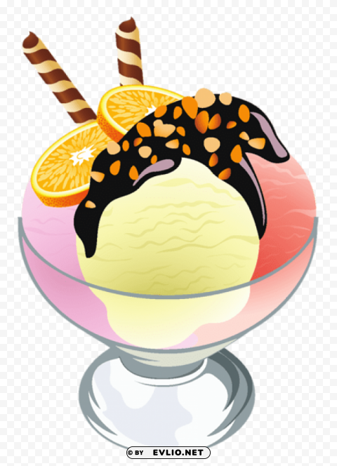ice cream sundae transparent picture Isolated Item on Clear Background PNG