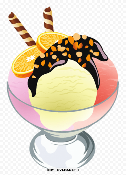 Ice Cream Sundae Transparent Picture Isolated Item On Clear Background PNG