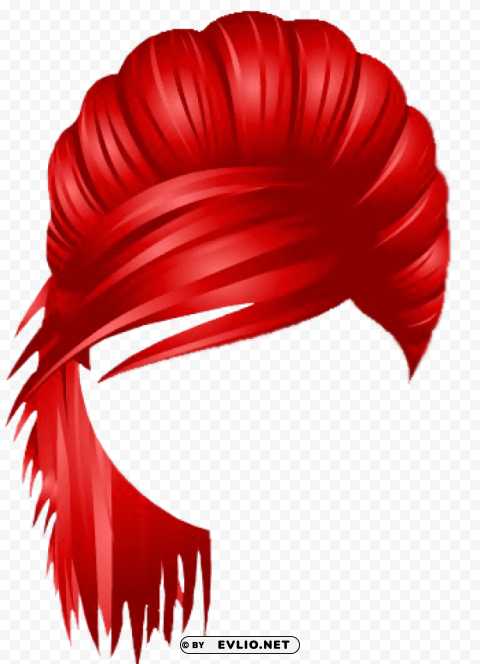 nyc party pulled back hair red Isolated Element on HighQuality PNG