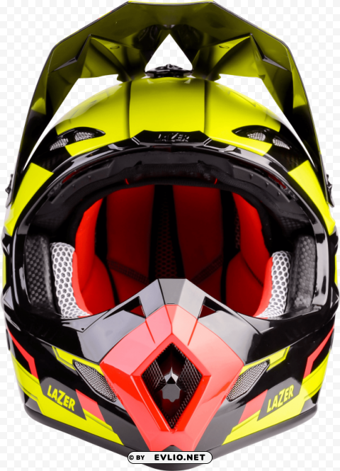 motorcycle helmet lazer mx8 geotech pure carbon yellow black red front PNG file without watermark