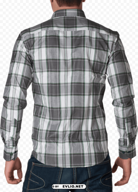 white & greycheck full dress shirt Isolated Subject with Transparent PNG