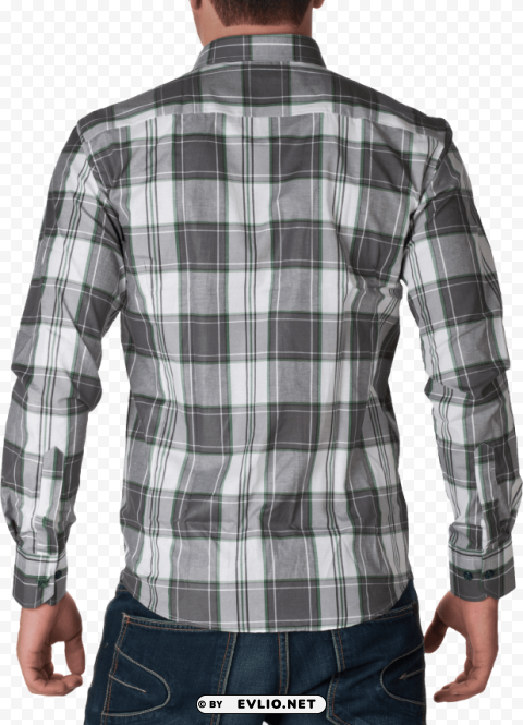 White  Greycheck Full Dress Shirt Isolated Subject With Transparent PNG