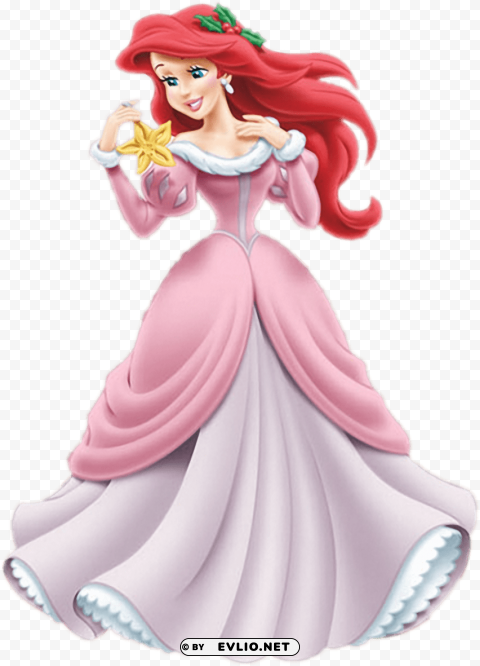 ariel holiday 01 - disney princess christmas ariel Isolated Subject in Clear Transparent PNG