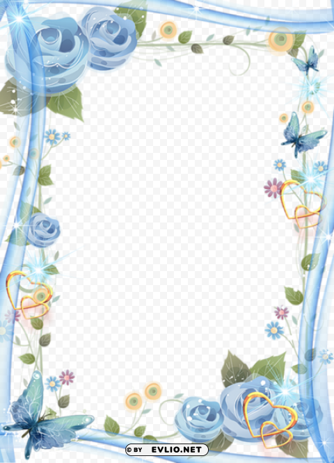beautiful blue photo frame Transparent PNG images bundle