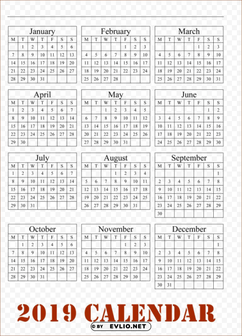 calendar 2019 png Clear background PNGs