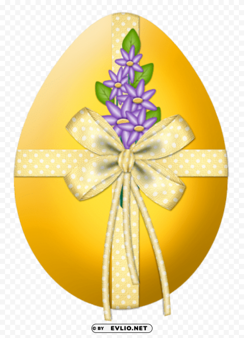 easter yellow egg with flower decorpicture PNG for blog use