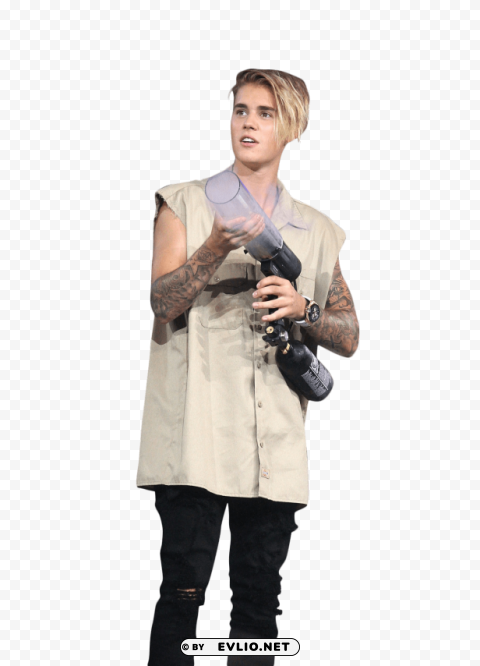 justin bieber holding gas canone HighQuality Transparent PNG Isolated Graphic Element