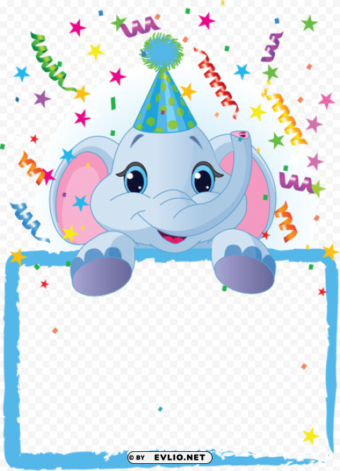 kids blue party frame PNG images with alpha channel selection