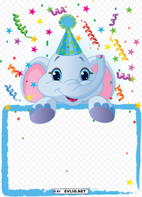 Kids Blue Party Frame PNG Images With Alpha Mask