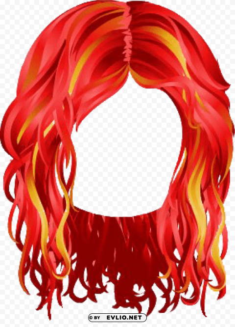 spellbound twisted hairstyle red Isolated Graphic on HighQuality PNG
