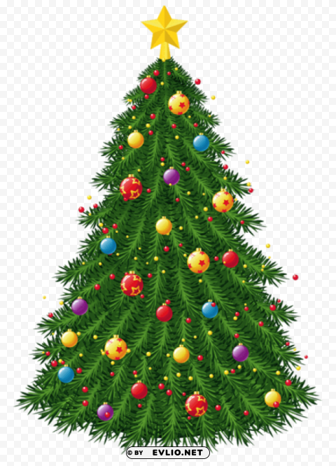 transparent christmas tree with ornaments PNG images with alpha transparency diverse set