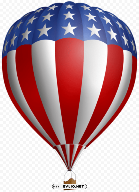 usa air flag baloon Transparent Background PNG Isolation
