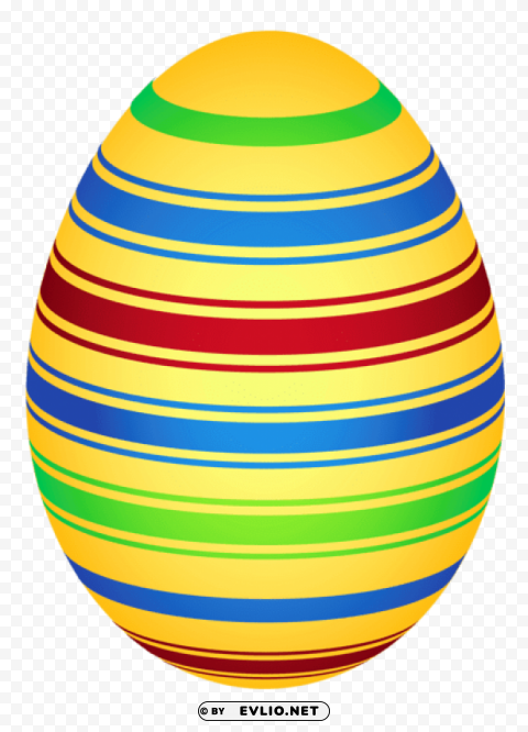 yellow colorful easter egg clipairt picture Isolated Design Element on Transparent PNG
