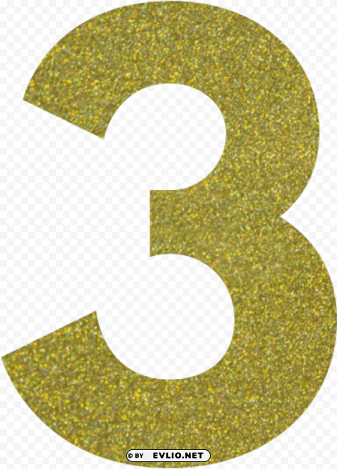 gold glitter number 3 Clear Background PNG with Isolation PNG transparent with Clear Background ID 4498b477