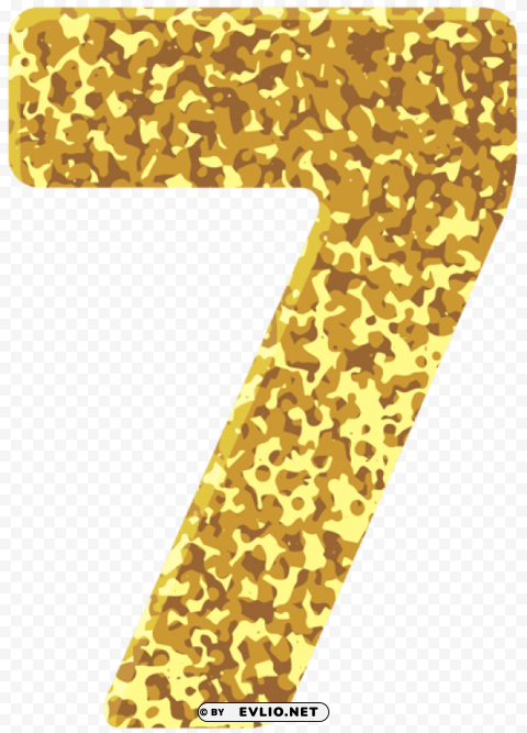 gold style number seven PNG files with no backdrop wide compilation