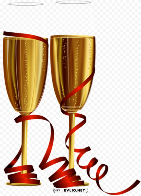 new year champagne glasses PNG transparent graphic
