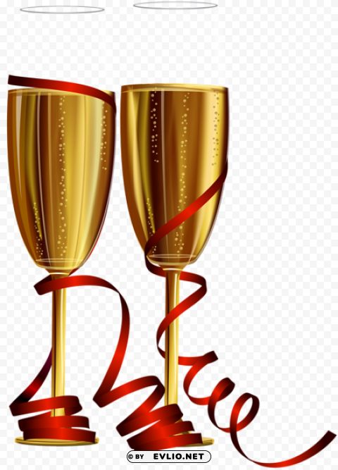 new year champagne glasses PNG images with alpha transparency wide selection
