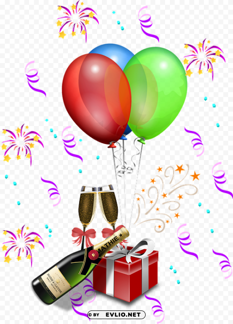 anniversary balloons bottle bucket celebration - new year celebration PNG graphics for free