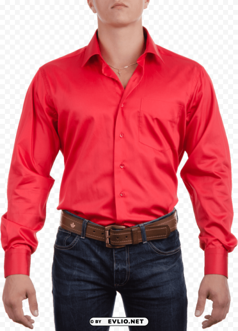 red plain full shirt PNG files with transparent canvas extensive assortment