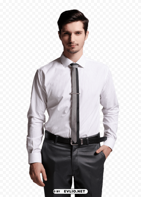 white full shirt with pink strip & stylish tie Isolated Element in HighResolution Transparent PNG