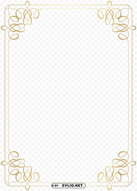 Border Frame Gold PNG Isolated Illustration With Clear Background