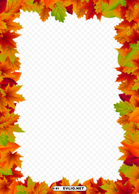 fall border frame PNG Isolated Illustration with Clear Background