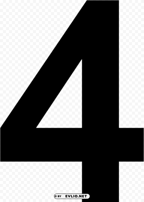 number 4 black and white Transparent PNG stock photos