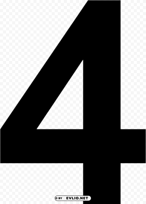 Number 4 Black And White Transparent PNG Stock Photos