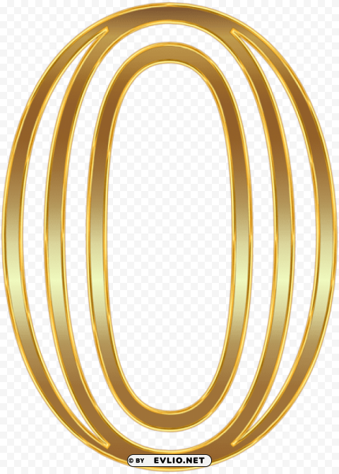 number zero gold Isolated Item with Clear Background PNG