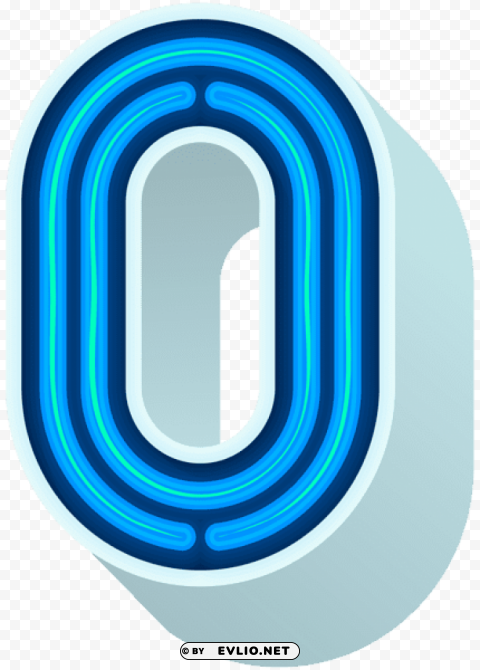 number zero neon blue Free PNG images with alpha transparency