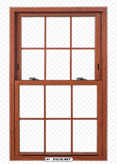 double hung wooden sash window Clear Background Isolated PNG Illustration