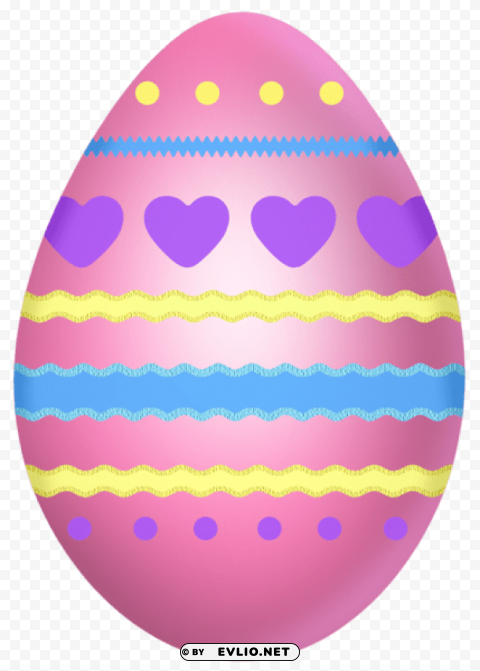 easter pink egg with heartspicture PNG for educational projects