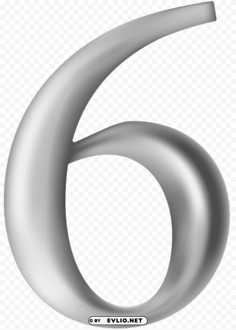 number six grey PNG images with transparent space