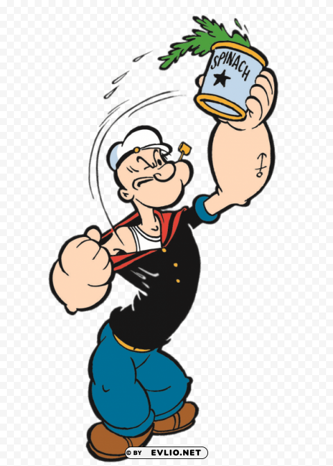 popeye with can of spinach PNG images with cutout