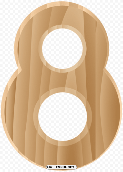wooden number eight transparent PNG without background