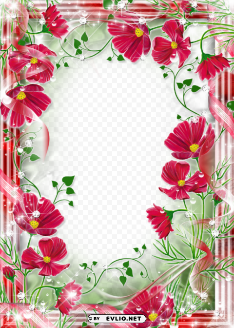 beautiful flowers photo frames PNG images for advertising