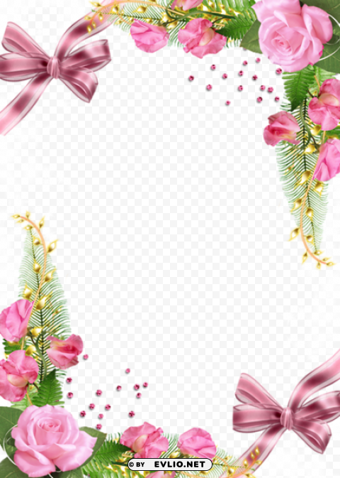 cuteframe with pink roses PNG for blog use