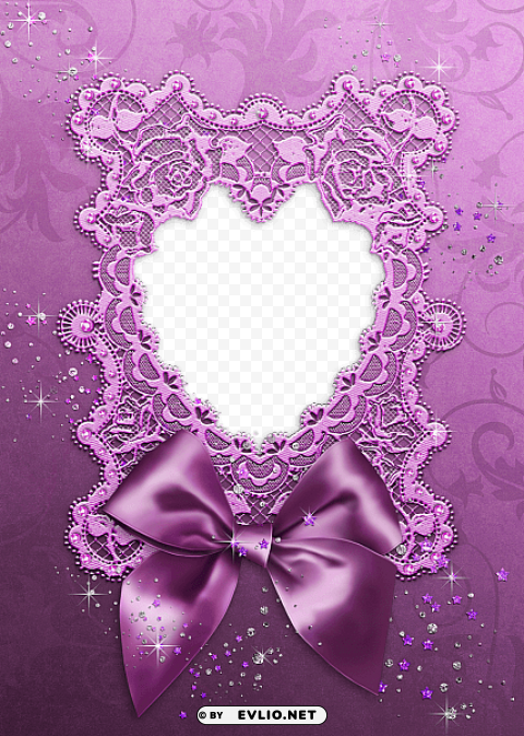 pink bow and heart frame Transparent image