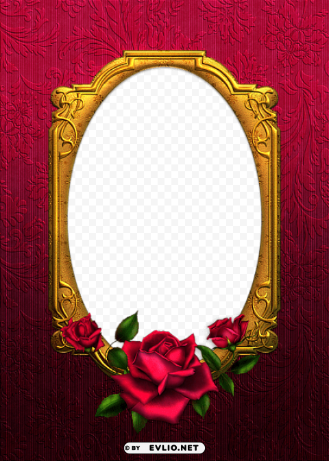 red and gold rose tansparent frame Transparent PNG images for graphic design