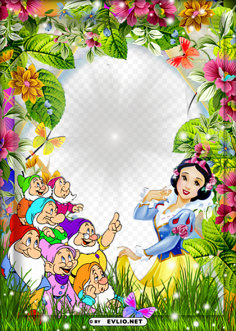 snow white and the seven dwarfs kids frame HighQuality Transparent PNG Isolated Graphic Element
