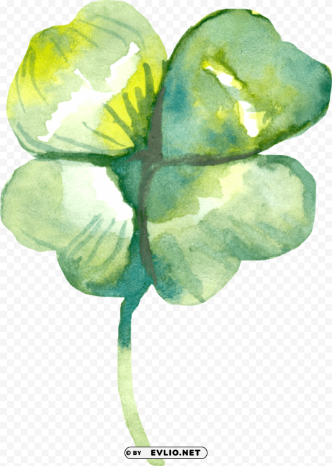 four leaf clover watercolor Transparent PNG graphics assortment