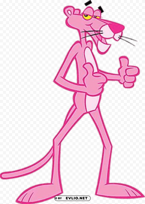 pink panther thumbs up ClearCut Background Isolated PNG Design