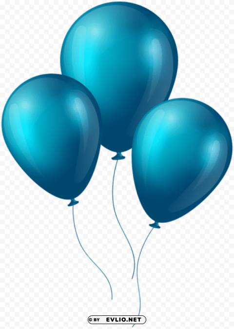 blue balloons PNG transparent icons for web design
