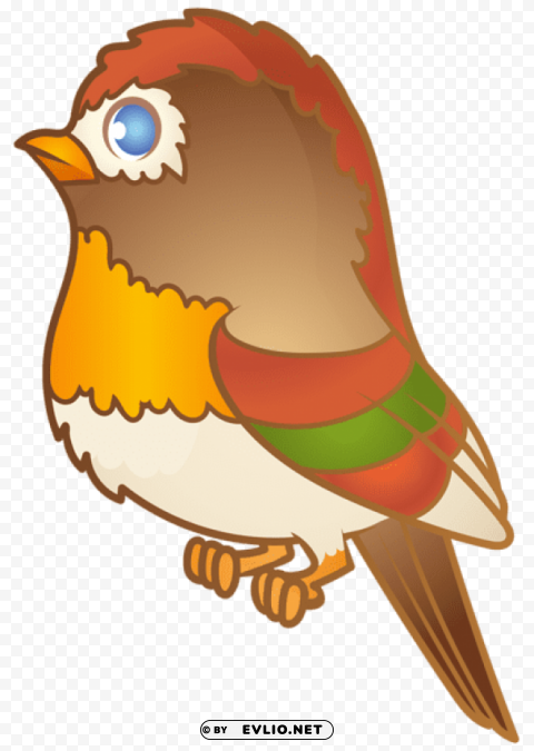 brown cartoon bird Isolated Item with Transparent PNG Background